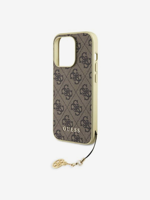 Guess Guess Заден капак 4G Charm за iPhone 15 Pro Brown