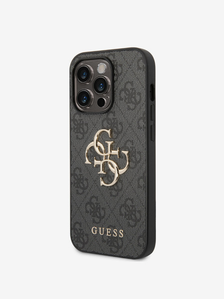 Guess Guess PU 4G Metal Logo Back Cover за iPhone 15 Pro Max Grey
