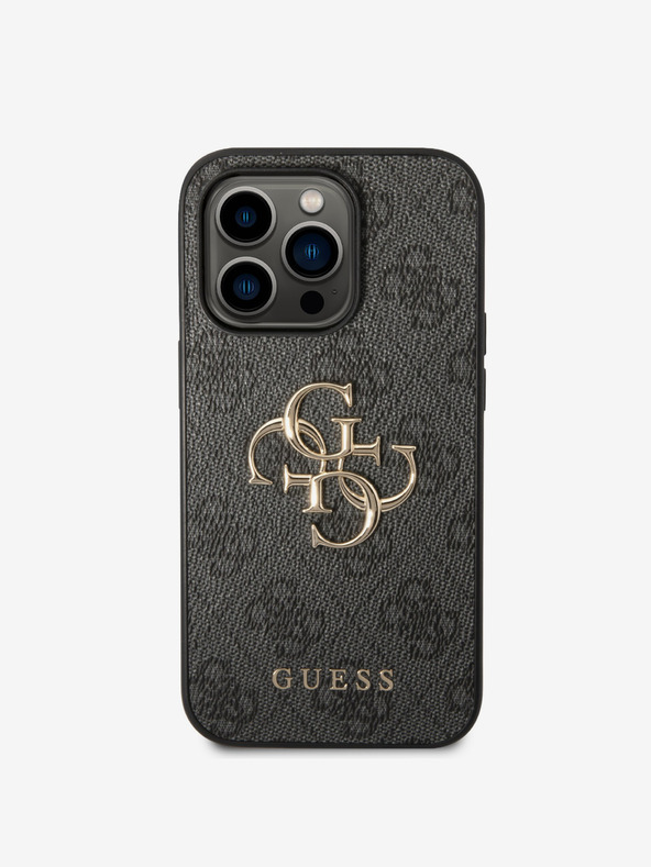 Guess Guess PU 4G Metal Logo Back Cover за iPhone 15 Pro Max Grey