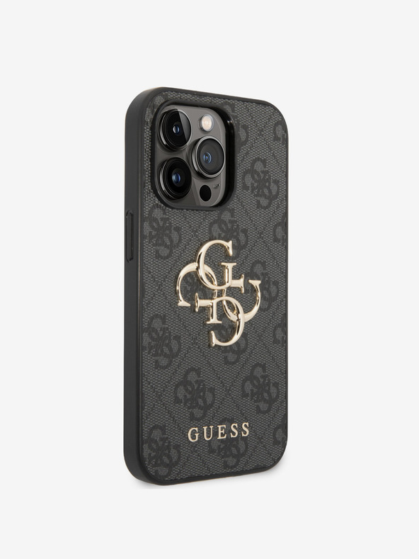 Guess Guess PU 4G Metal Logo Back Cover за iPhone 15 Pro Max Grey
