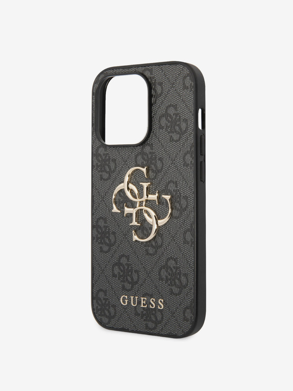 Guess Guess PU 4G Metal Logo Back Cover за iPhone 15 Pro Max Grey