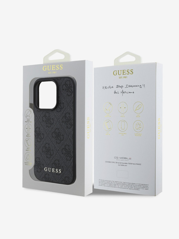 Guess Guess 4G Charm заден капак за iPhone 16 Pro Max Tone on Tone Grey