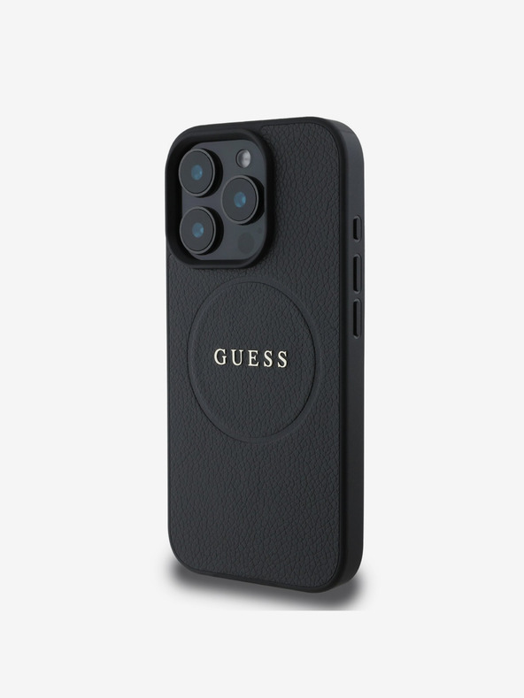 Guess Guess PU Grained Classic Logo MagSafe заден капак за iPhone 16 Pro Max Black