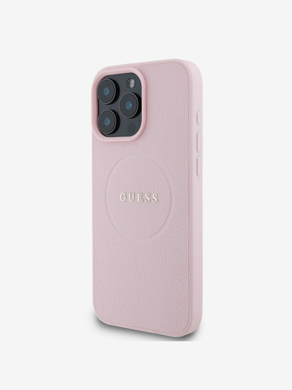 Guess Guess PU Grained Classic Logo MagSafe заден капак за iPhone 16 Pro Max Pink