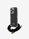 Guess Guess IML 4G Печатен заден капак с каишка за кръст за iPhone 16 Pro Black