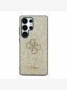 Guess Guess PU Фиксиран метален капак с метално лого 4G с брокат за Samsung Galaxy S25 Ultra Gold
