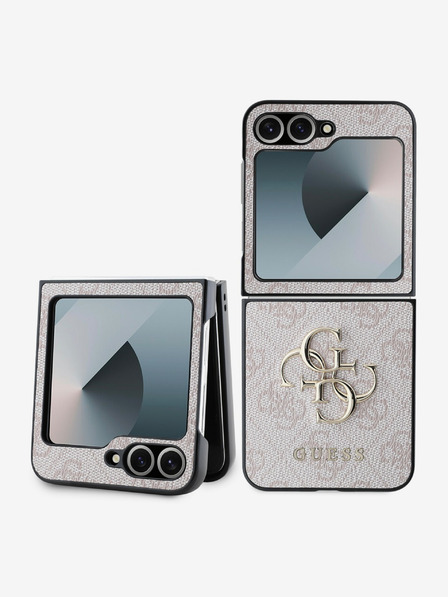 Guess PU 4G Metal Logo Zadní Kryt pro Samsung Galaxy Z Flip 6 Pink Калъф за телефон