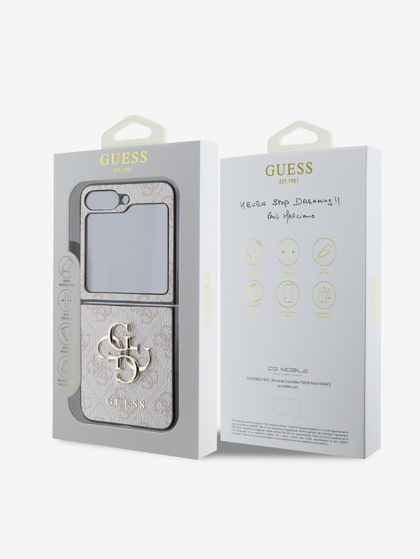 Guess PU 4G Metal Logo Zadní Kryt pro Samsung Galaxy Z Flip 6 Pink Калъф за телефон