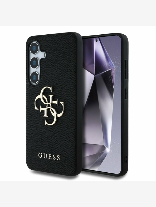 Guess Guess PU Grained 4G Metal Logo Back Cover за Samsung Galaxy S25 Black
