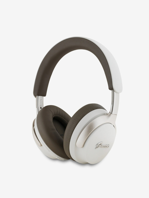 Guess Guess PU Leather Script Logo ANC/ENC Безжични слушалки Бежов