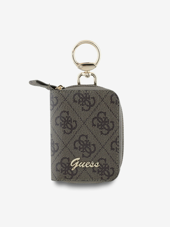 Guess Ключодържател Guess PU 4G Script Logo Brown