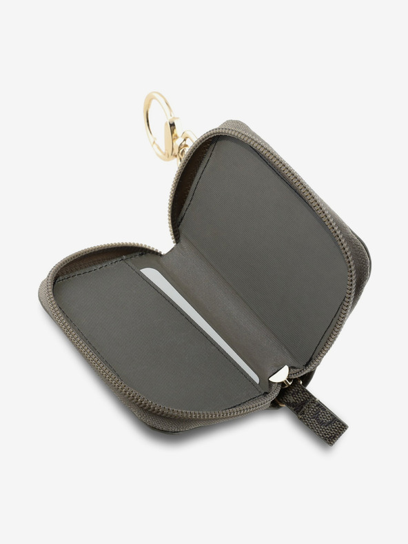 Guess Ключодържател Guess PU 4G Script Logo Brown