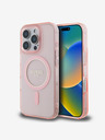 Guess Guess IML пръстен с блясък MagSafe заден капак за iPhone 16 Pro Max Pink