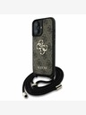 Guess Guess PU 4G метално лого с каишка за кръст за iPhone 16 кафяв