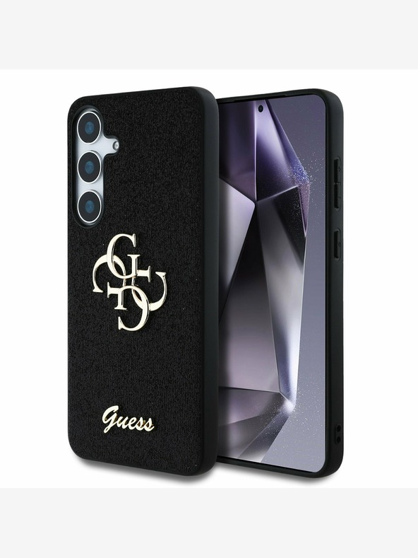 Guess Guess PU Fixed Glitter 4G Metal Logo Back Cover за Samsung Galaxy S25+ Black