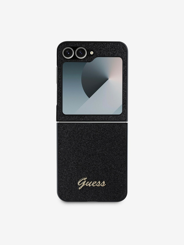 Guess Guess PC/TPU Glitter Flakes Metal Logo Back Cover за Samsung Galaxy Z Flip 6 Black