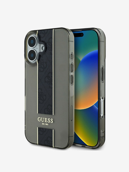 Guess Guess IML Middle 4G Stripe заден капак за iPhone 16 Black