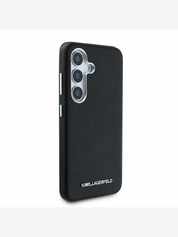 Karl Lagerfeld Karl Lagerfeld PU Saffiano Метално лого и рамка заден капак за Samsung Galaxy S25+ Black