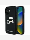 Karl Lagerfeld Karl Lagerfeld 3D гумен заден капак с двойни глави за iPhone 16 черен