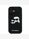 Karl Lagerfeld Karl Lagerfeld 3D гумен заден капак с двойни глави за iPhone 16 черен