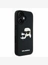 Karl Lagerfeld Karl Lagerfeld 3D гумен заден капак с двойни глави за iPhone 16 черен