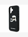 Karl Lagerfeld Karl Lagerfeld 3D гумен заден капак с двойни глави за iPhone 16 черен