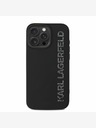 Karl Lagerfeld Karl Lagerfeld 3D Rubber Glitter Logo Back Cover за iPhone 15 Pro Max Black