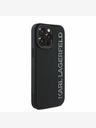 Karl Lagerfeld Karl Lagerfeld 3D Rubber Glitter Logo Back Cover за iPhone 15 Pro Max Black