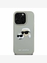 Karl Lagerfeld Karl Lagerfeld 3D гумен заден капак с двойни глави за iPhone 16 Pro Beige