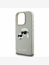 Karl Lagerfeld Karl Lagerfeld 3D гумен заден капак с двойни глави за iPhone 16 Pro Beige