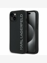 Karl Lagerfeld Karl Lagerfeld 3D Rubber Glitter Logo Back Cover за iPhone 14 Black
