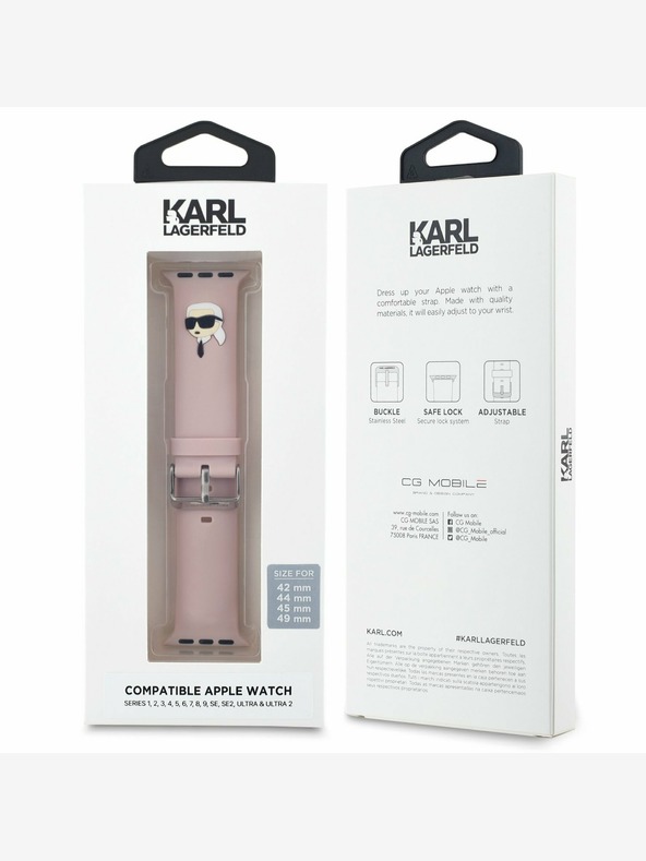 Karl Lagerfeld Karl Lagerfeld Karl Head NFT каишка за Apple Watch 42/44/45/46/49 Розов