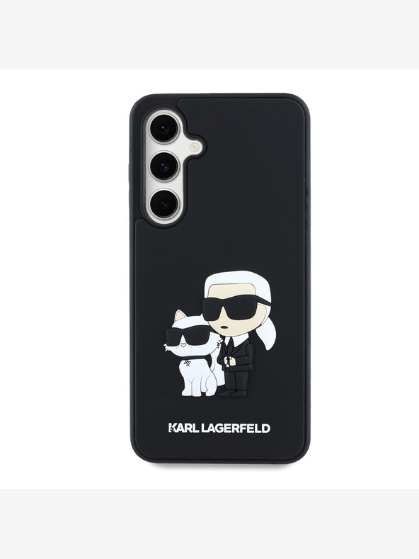 Karl Lagerfeld Karl Lagerfeld 3D гумен заден капак Karl and Choupette за Samsung Galaxy S24 FE Black