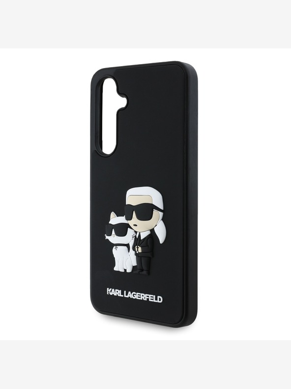 Karl Lagerfeld Karl Lagerfeld 3D гумен заден капак Karl and Choupette за Samsung Galaxy S24 FE Black