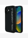 Karl Lagerfeld Karl Lagerfeld 3D Rubber Glitter Logo Back Cover за iPhone 16 Black