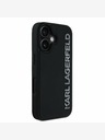 Karl Lagerfeld Karl Lagerfeld 3D Rubber Glitter Logo Back Cover за iPhone 16 Black