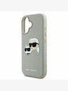 Karl Lagerfeld Karl Lagerfeld 3D гумен заден капак с двойни глави за iPhone 16 Beige