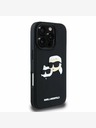 Karl Lagerfeld Karl Lagerfeld 3D Rubber Double Heads Back Cover за iPhone 16 Pro Black