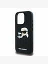 Karl Lagerfeld Karl Lagerfeld 3D Rubber Double Heads Back Cover за iPhone 16 Pro Black