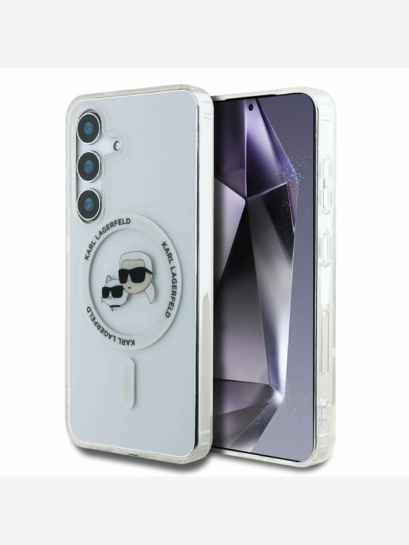 Karl Lagerfeld Karl Lagerfeld IML K&CH Heads MagSafe заден капак за Samsung Galaxy S25 прозрачен