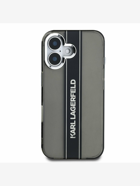 Karl Lagerfeld Karl Lagerfeld IML Stripe Logo заден капак за iPhone 16 Black