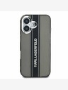 Karl Lagerfeld Karl Lagerfeld IML Stripe Logo заден капак за iPhone 16 Black