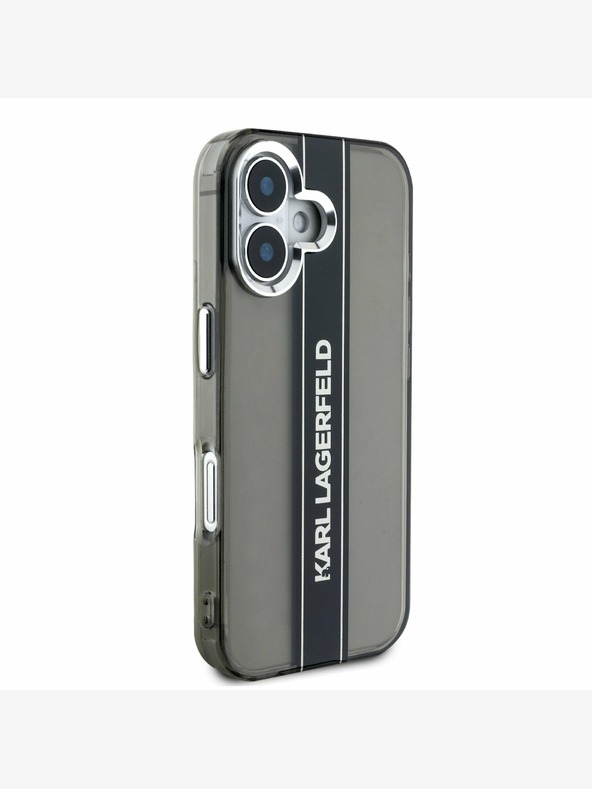 Karl Lagerfeld Karl Lagerfeld IML Stripe Logo заден капак за iPhone 16 Black