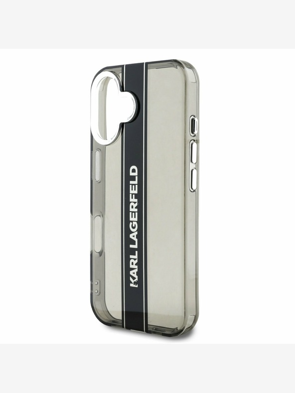 Karl Lagerfeld Karl Lagerfeld IML Stripe Logo заден капак за iPhone 16 Black