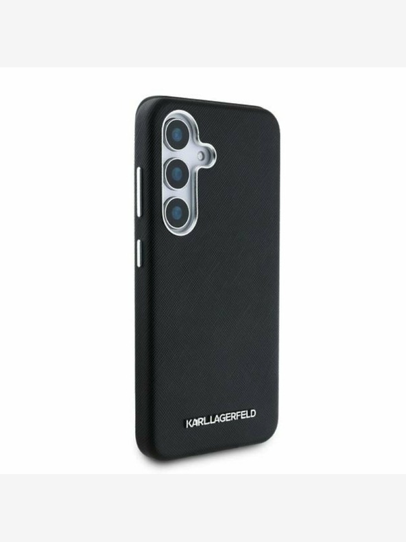 Karl Lagerfeld Karl Lagerfeld PU Saffiano Метално лого и рамка заден капак за Samsung Galaxy S25 Black