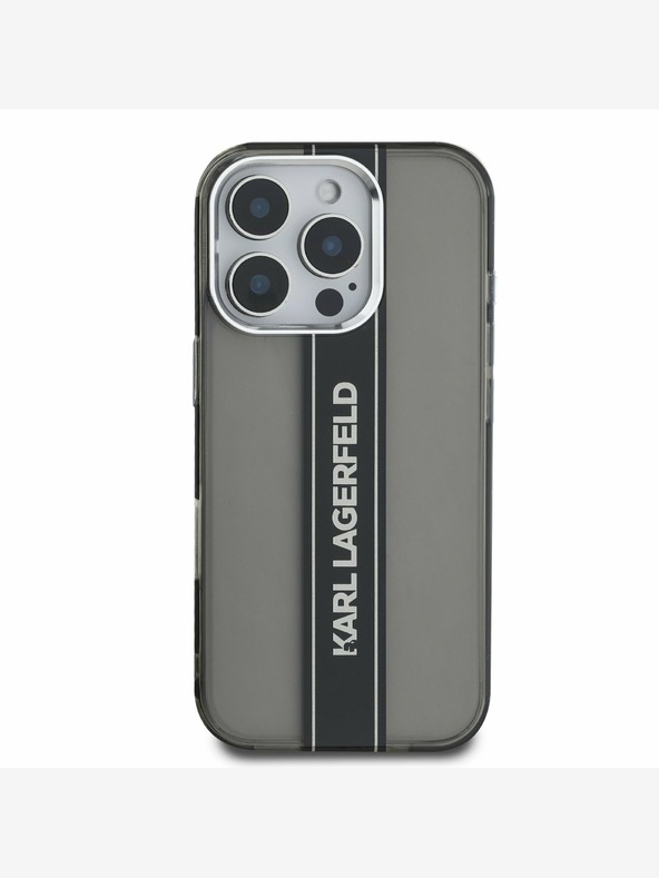 Karl Lagerfeld Karl Lagerfeld IML Stripe Logo Back Cover за iPhone 16 Pro Black