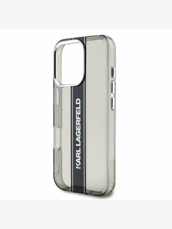 Karl Lagerfeld Karl Lagerfeld IML Stripe Logo Back Cover за iPhone 16 Pro Black