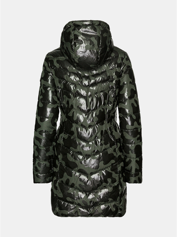 Sam 73 Дамско ватирано палто с шарка в цвят каки SAM 73 Alisha