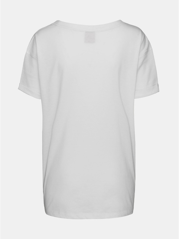 Sam 73 Бяла дамска свободна тениска с щампа SAM 73