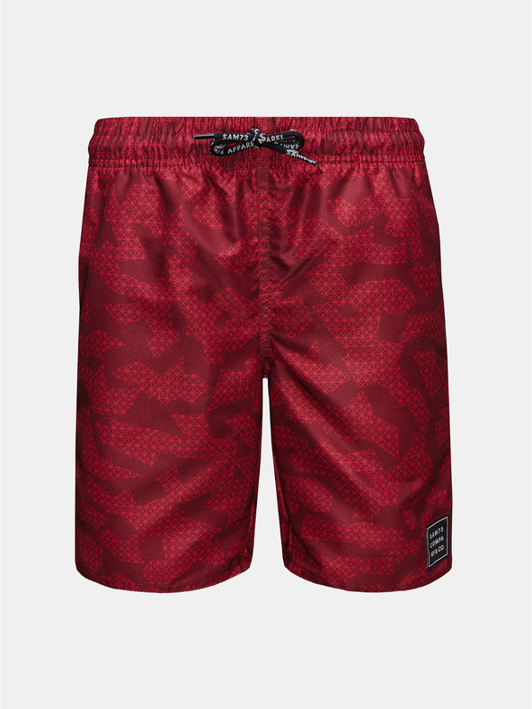 Sam 73 Червен бански костюм за момчета с шарка SAM 73